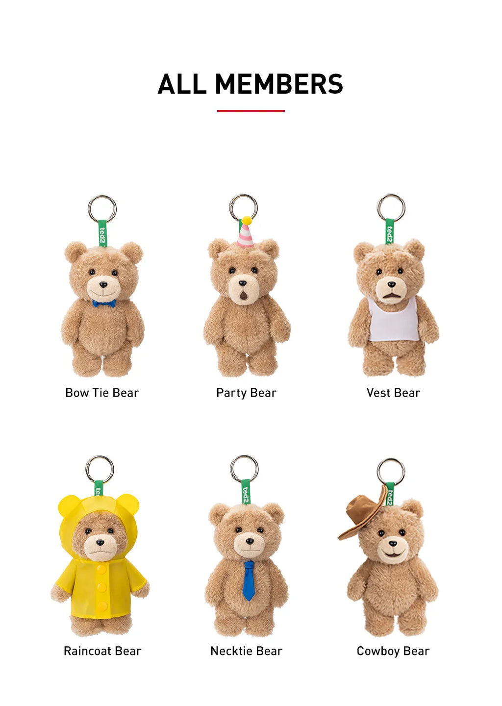 Ted2 Teddy Bear Action Plush Pendant