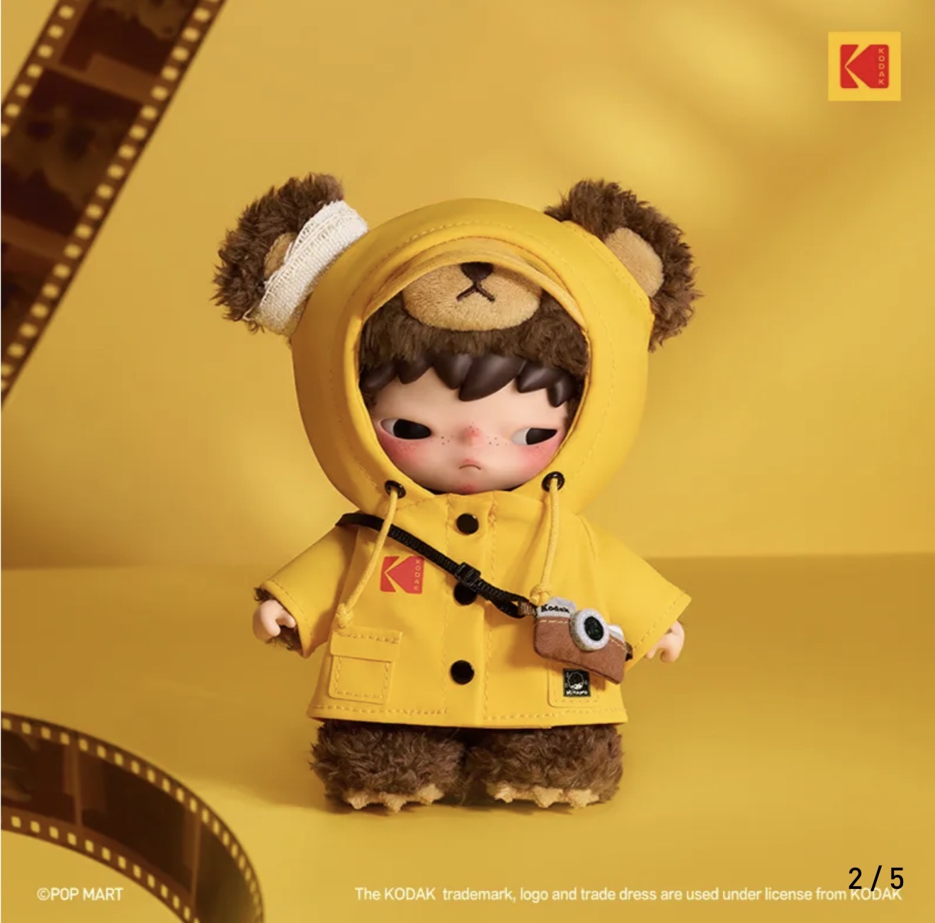 Hirono × Kodak Click Bear Plush Doll Pendant